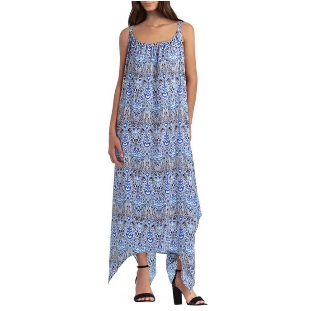 Gigi Parker Sleeveless Handkerchief Hem Maxi Dress